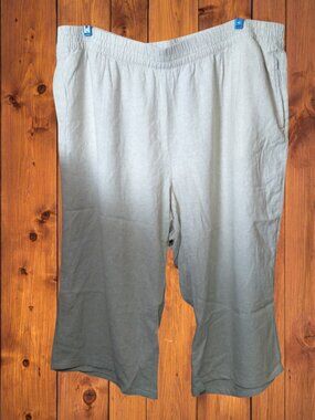 Old Navy Natural Linen Blend High Rise Wide Leg Cropped Pants Pull On Size 3X